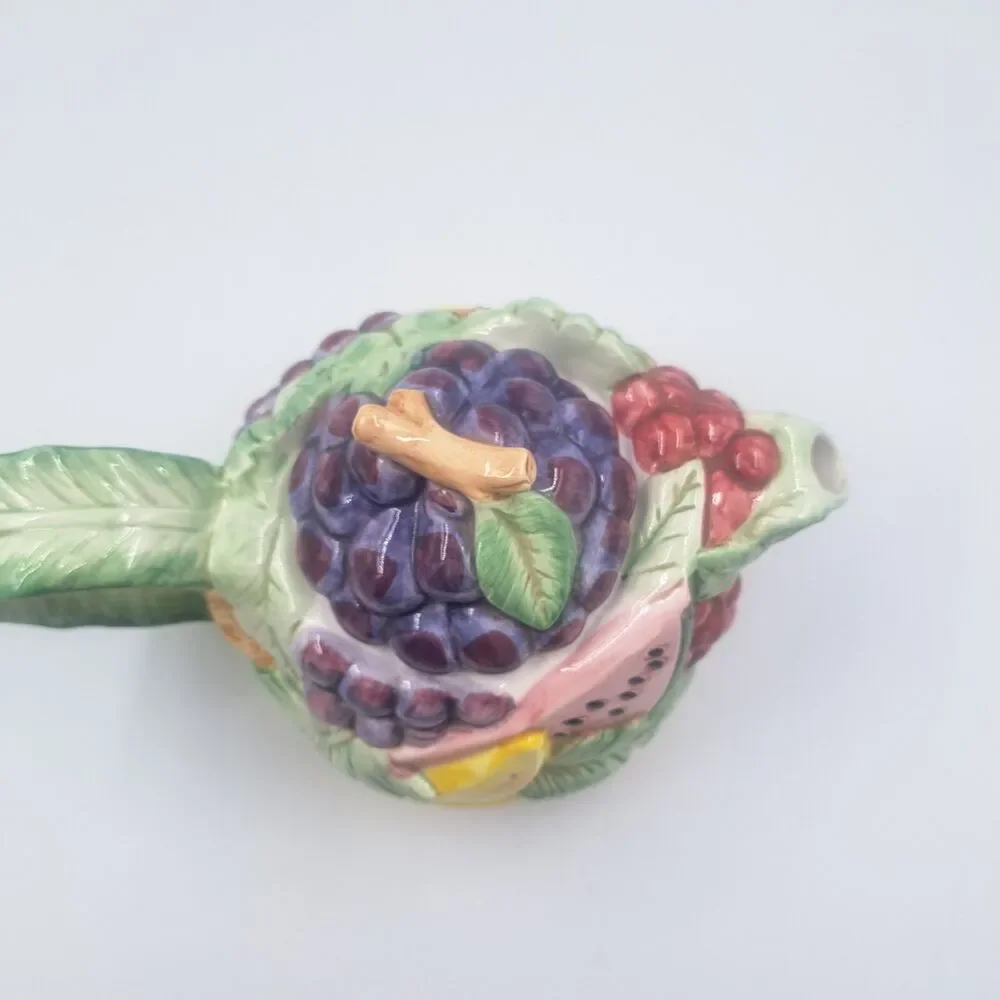 Vintage Fitz and Floyd Calypso Tropical Fruit Teapot 40oz 3D Majolica Style 1988